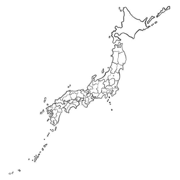 おしゃれな日本地図 無料のベクター