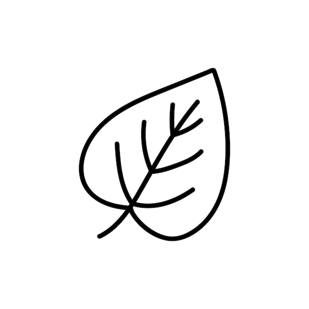 Premium Vector | Doodle-a linden leaf icon. contour image of the fallen ...