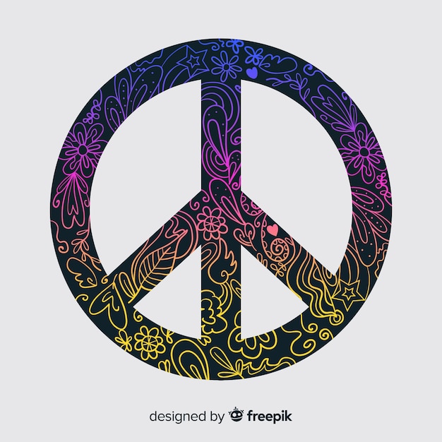 Free Vector | Doodle peace sign background