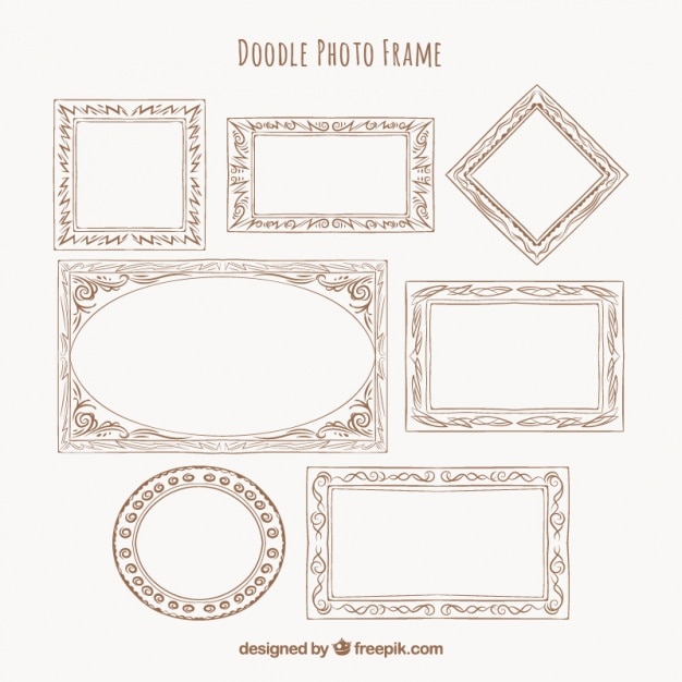 Premium Vector | Doodle photo frame collection