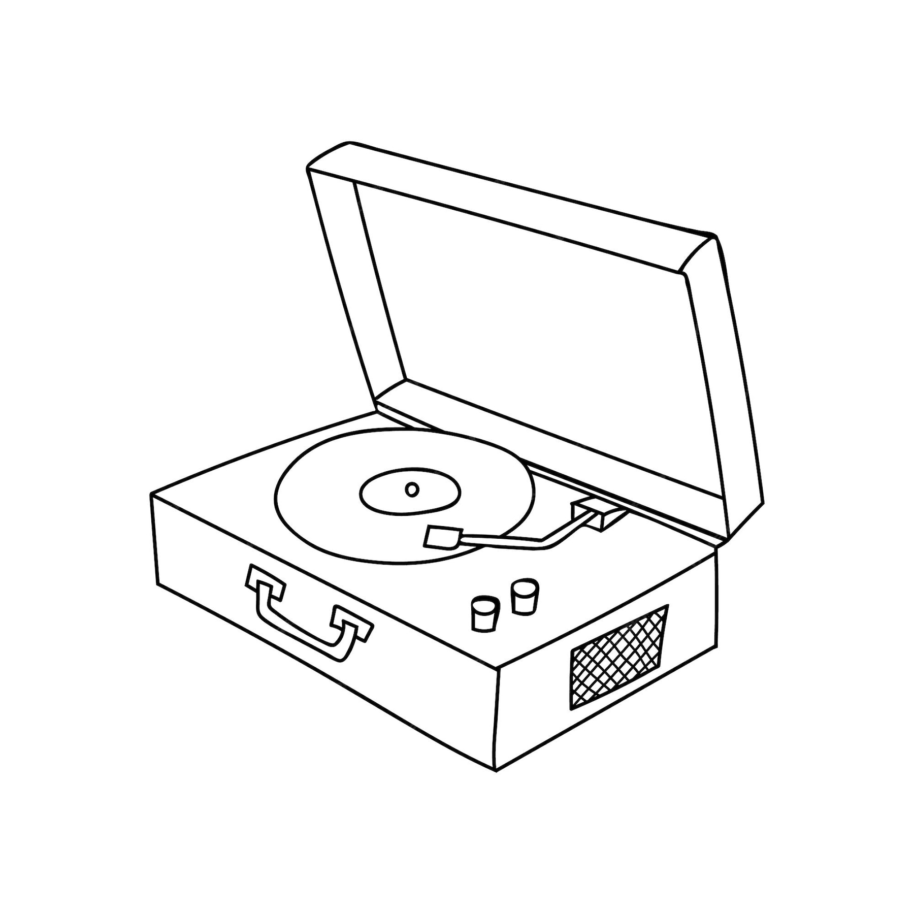 Premium Vector | Doodle retro turntable illustration. hand drawn retro ...