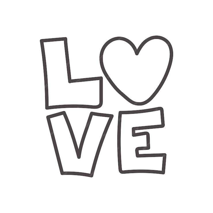 Premium Vector | Doodle text love with heart. cute card for valentine's ...