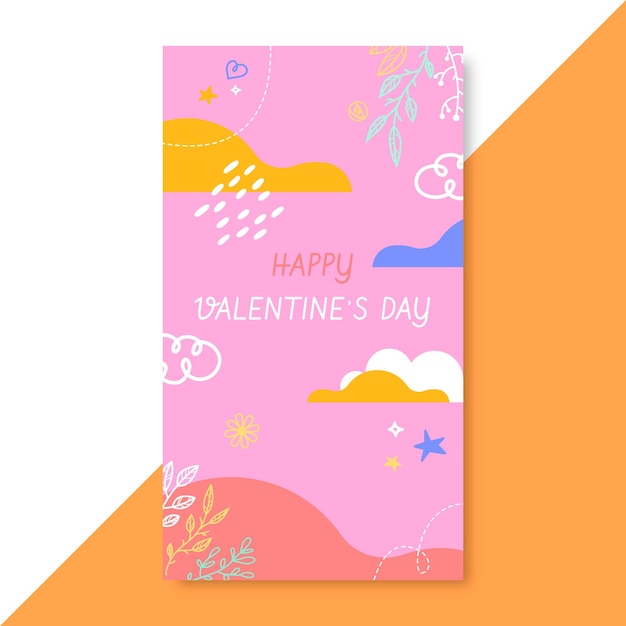 Free Vector Doodle valentines day instagram story template
