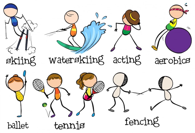 Free Vector | Doodles different types of sports