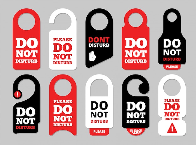 Door Hanger Signs Hotel Room Private Hang Template Premium Vector