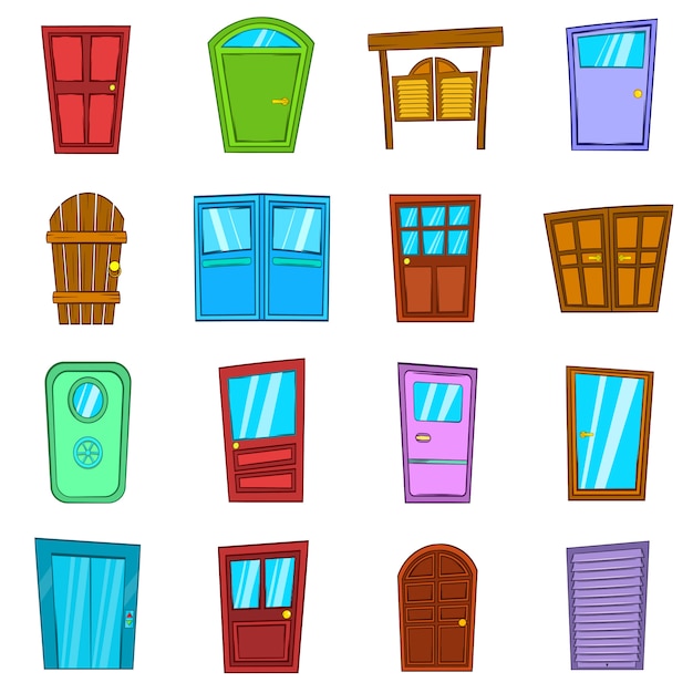 Premium Vector | Door icons set