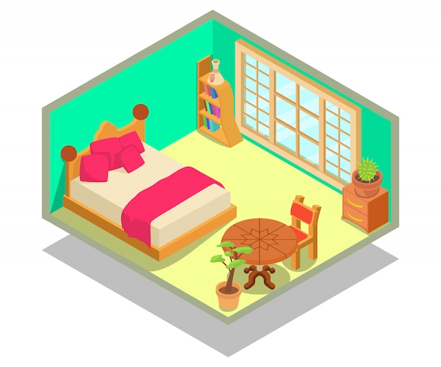 Premium Vector | Dormitory concept scene