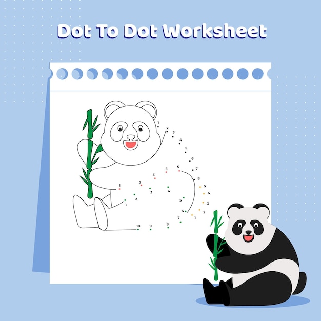 Free Vector Dot To Dot Game Worksheet With Panda Animal