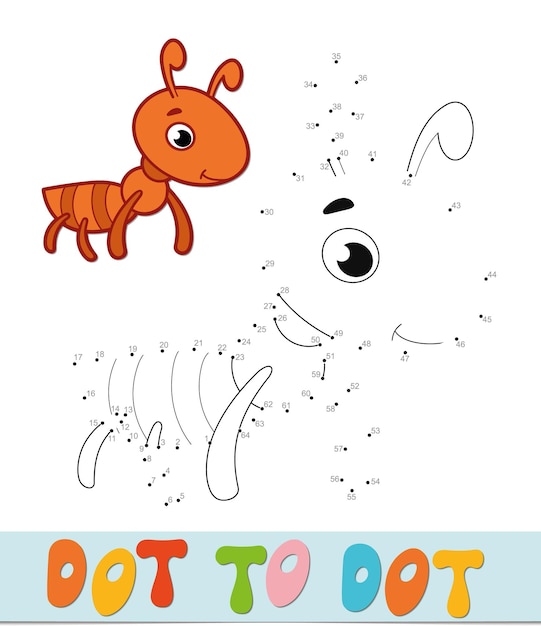 Premium Vector | Dot to dot puzzle. connect dots game. ant vector ...