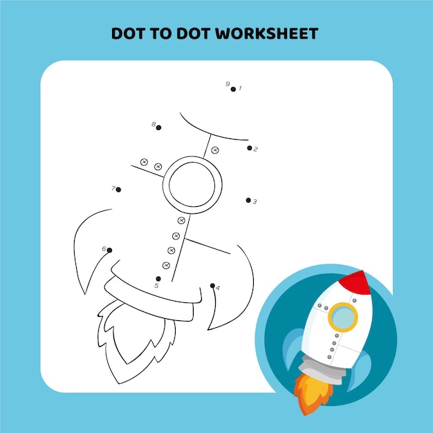 Printable Dot To Dot Rocket Worksheet