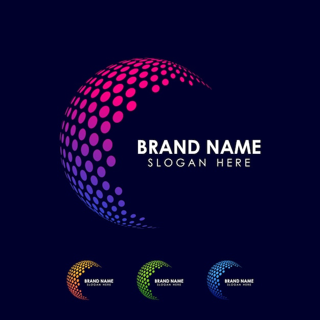Download Free Dot Sphere Logo Template Globe Vector Icon Premium Vector Use our free logo maker to create a logo and build your brand. Put your logo on business cards, promotional products, or your website for brand visibility.