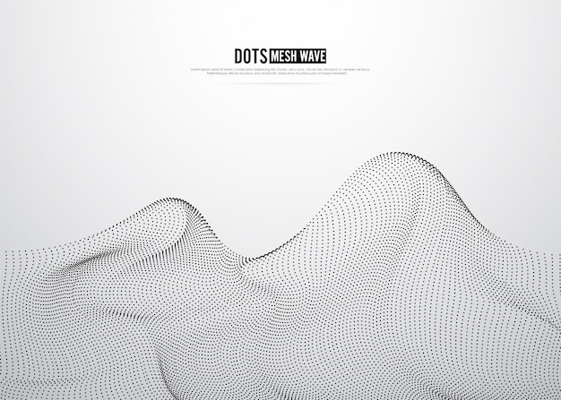 Dots mesh digital background. mountain concept design Premium Vector