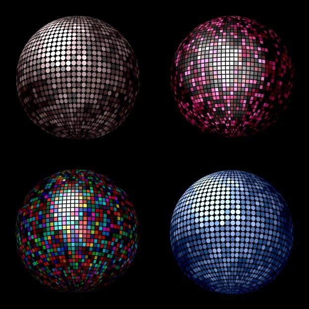 Dotted and checkered colorful spheres