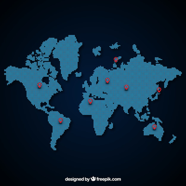 Free Vector | Dotted world map