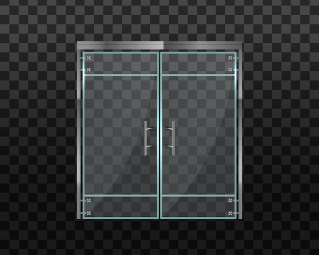 Premium Vector Double Glass Doors To The Mall Or Office Glass Door Office Or Shopping Center Isolated On Transparent Background For Shop Store Shopping Center Boutique Office Building Illustration