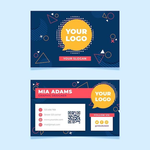 Free Vector Double sided business card template