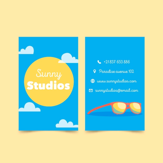 Double sided business card template Free Vector