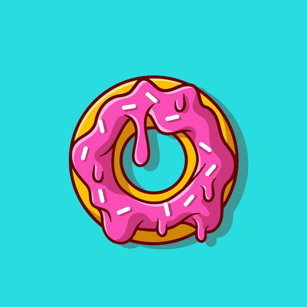 Free Vector | Doughnut melted cartoon icon illustration.