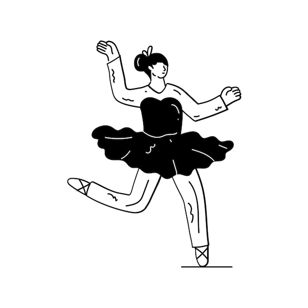 Premium Vector Download Premium Hand Drawn Illustration Of Ballerina 