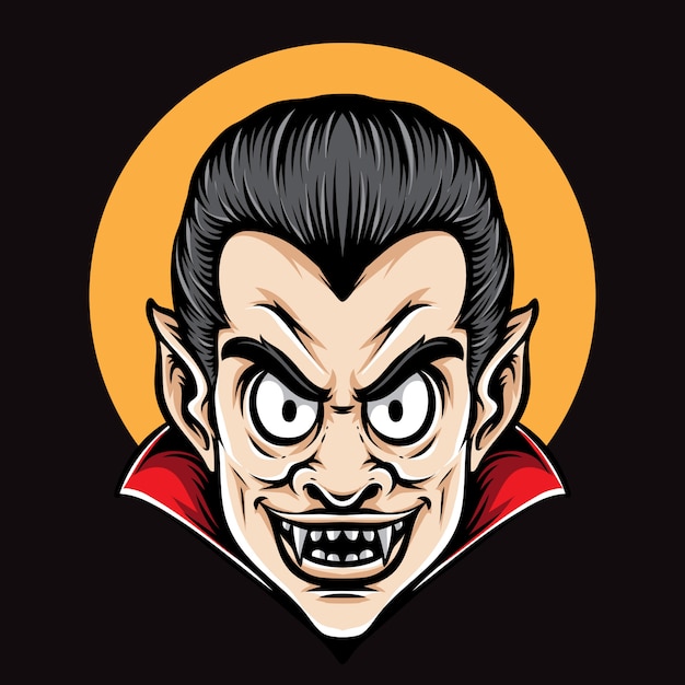 Premium Vector | Dracula head cartoon vector character