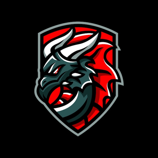 Premium Vector | Dragon badge logo