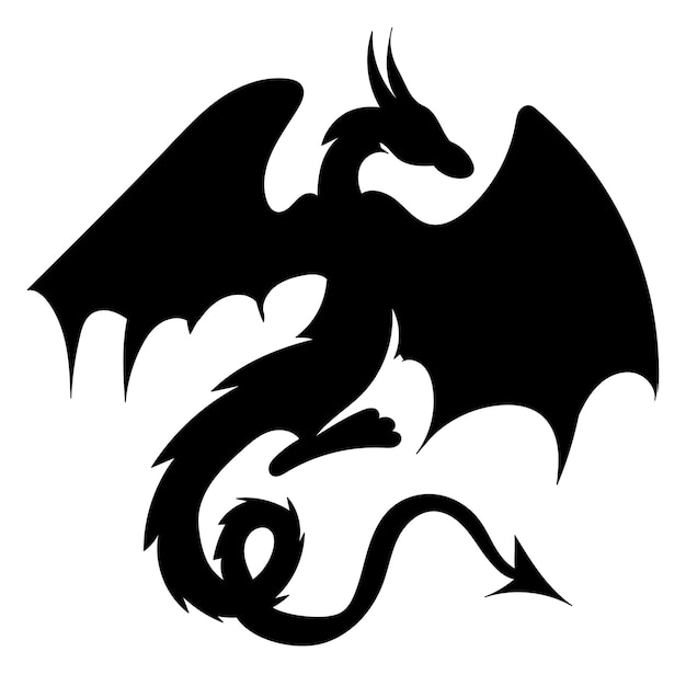 Premium Vector | Dragon black silhouette vector isolated