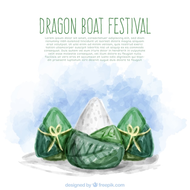 Dragon boat festival watercolor food
background