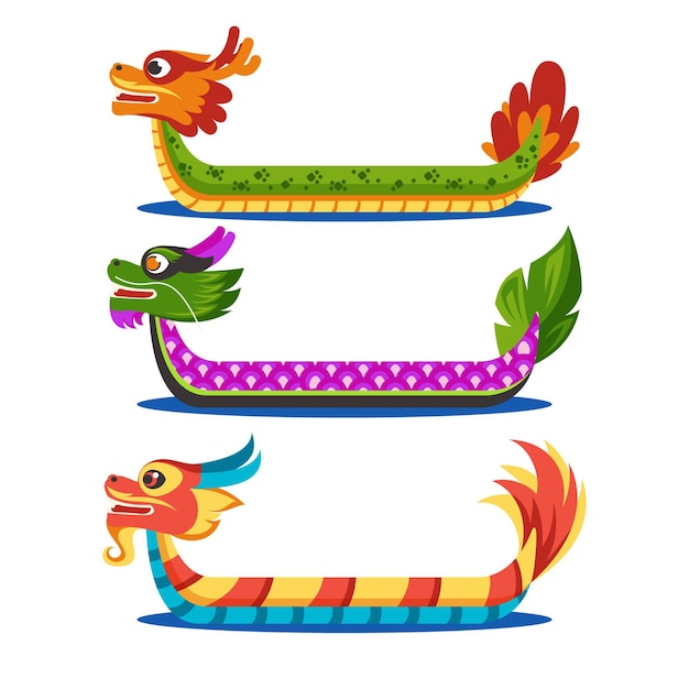 Dragon boat pack concept | Free Vector