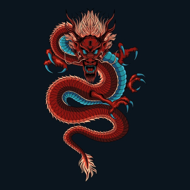 Premium Vector | Dragon chinese illustration