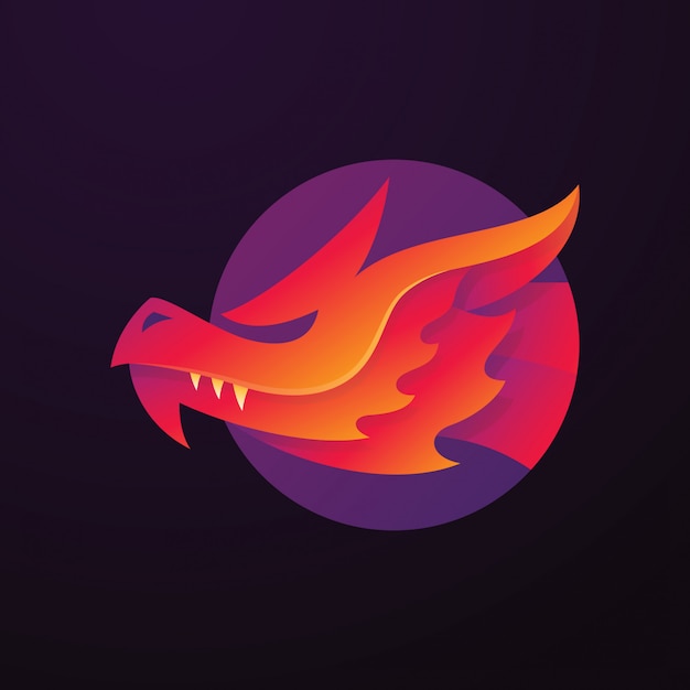 Premium Vector | Dragon circle logo