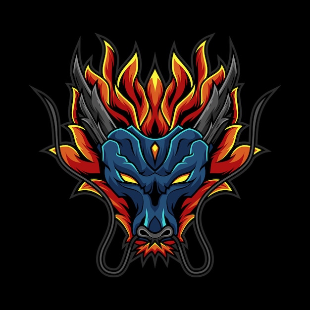 Download Free Dragon Fire Head Logo Illustration Premium Vector Use our free logo maker to create a logo and build your brand. Put your logo on business cards, promotional products, or your website for brand visibility.