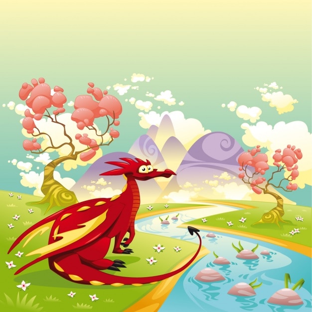 Dragon in the courtry design