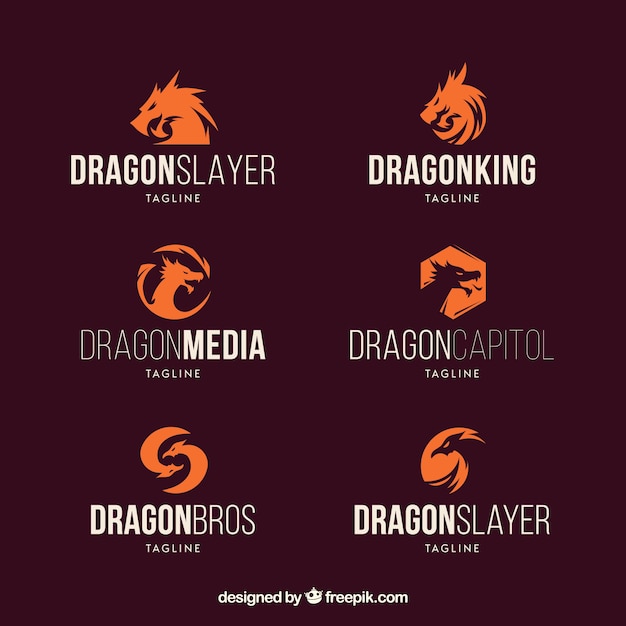 Download Free Dragon Logo Collection With Flat Design Free Vector Use our free logo maker to create a logo and build your brand. Put your logo on business cards, promotional products, or your website for brand visibility.