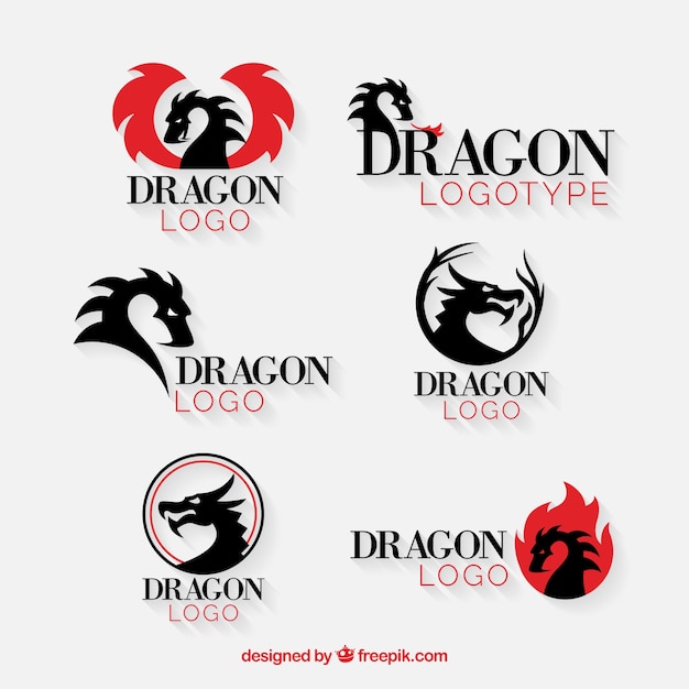 Download Free Dragon Logo Collection With Flat Design Free Vector Use our free logo maker to create a logo and build your brand. Put your logo on business cards, promotional products, or your website for brand visibility.