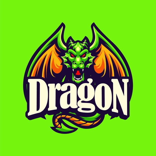 Premium Vector | Dragon mascot logo vector template