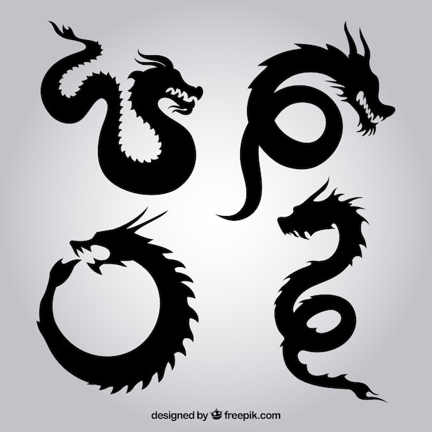 Download Dragon silhouettes Vector | Free Download