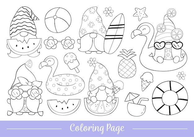 Garden Gnome Coloring Pages : Cute Christmas Gnomes For A Whimsical