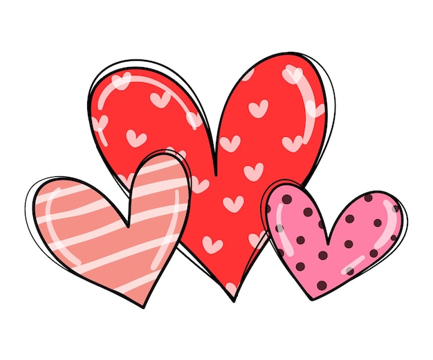 Premium Vector Draw sweet love heart for valentine day