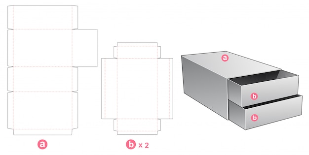 Download Drawer box die cut template | Premium Vector