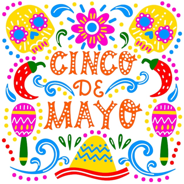 Free Vector Drawing of cinco de mayo design