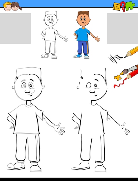 Premium Vector | Drawing and coloring for kids