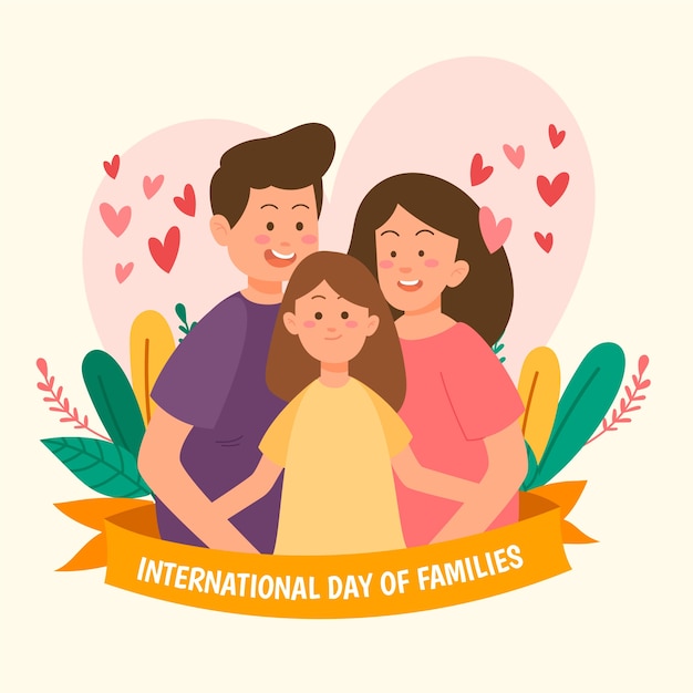 Drawing international day of families design | Free Vector