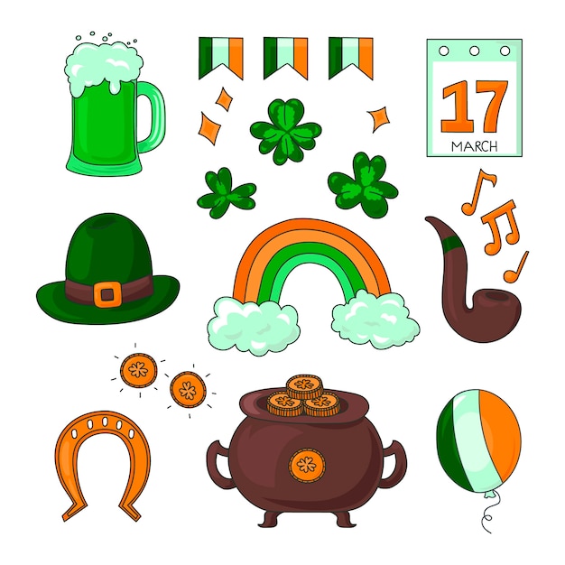 Free Vector Drawing of st. patricks day element collection