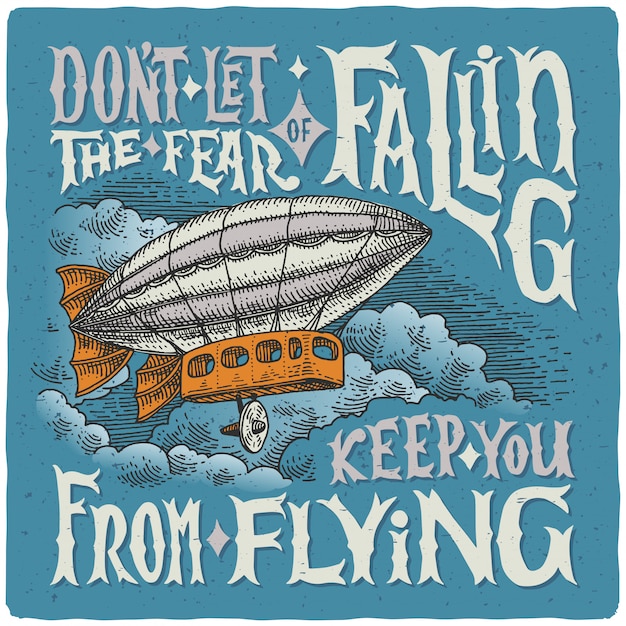 Premium Vector | Drawing of a vintage flying airship