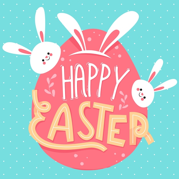 Free Vector | Drawing with happy easter day concept