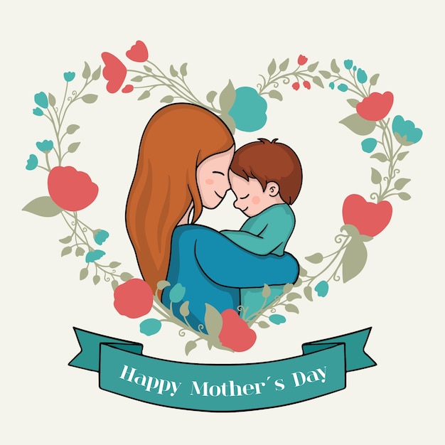 Drawing with mothers day theme | Free Vector