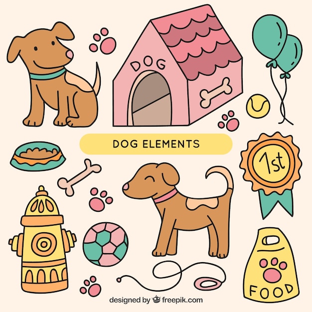 Drawings dog elements