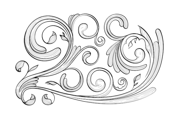 Download Free Vector | Drawn ornamental border in baroque style