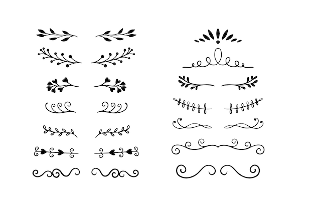 Free Vector | Drawn ornamental divider pack