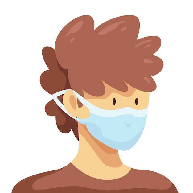 Free Vector | Drawn person wearing adjustable face mask